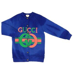 NWT Gucci Kids Logo Print cardigan In Blue Size 5